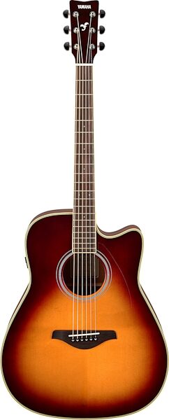 Yamaha FGC-TA Cutaway TransAcoustic Guitar, Sunburst, Action Position Back
