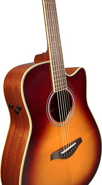 Yamaha FGC-TA Cutaway TransAcoustic Guitar, Sunburst, Action Position Back