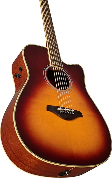 Yamaha FGC-TA Cutaway TransAcoustic Guitar, Sunburst, Action Position Back