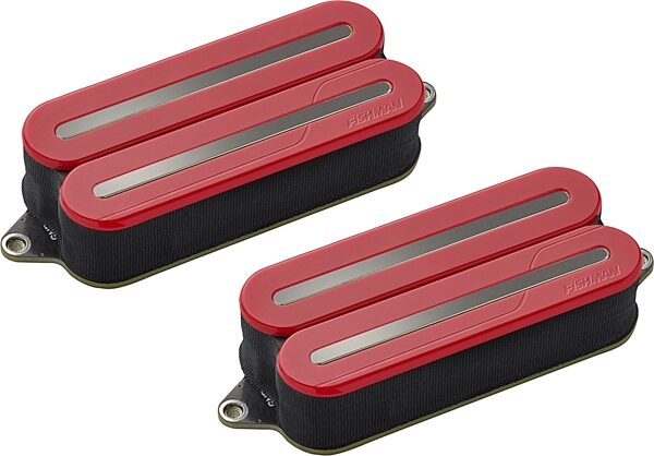 Fishman Fluence Modern Open-Core HB-7 Humbucker 7-String Electric Guitar Pickup Set, Red with Black Nickel Blades, Action Position Back