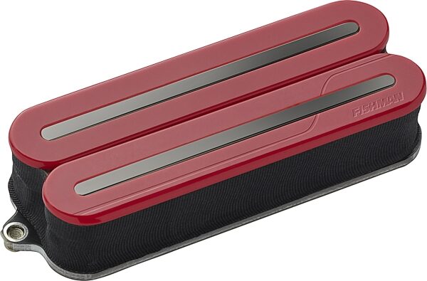 Fishman Fluence Modern Open-Core Ceramic Humbucker 8-String Pickup, Red with Black Nickel Blades, Action Position Back