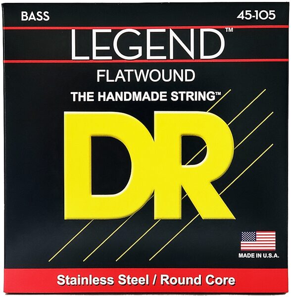 DR Strings FL-45 LEGEND Flatwound Bass Guitar Strings, New, Boxshot Front