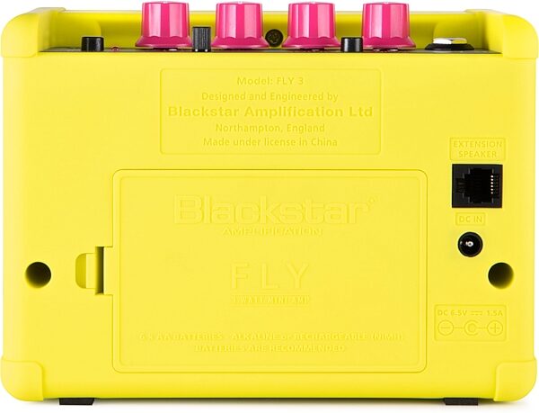 Blackstar Fly 3 Limited-Edition Neon Battery-Powered Guitar Combo Amplifier (3 Watts), Action Position Back