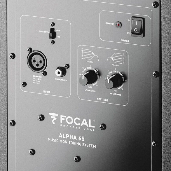 Focal Alpha 65 Powered Studio Monitor, Rear Panel