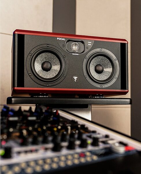 Focal Twin6 Powered Studio Monitor, Red, Single Speaker, Main with all components Front