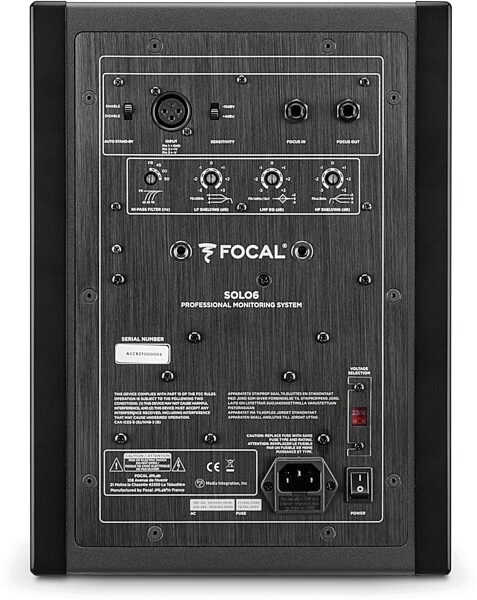 Focal Solo6 Powered Studio Monitor, Black, Action Position Back