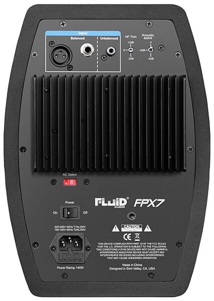 Fluid Audio FPX7 Active Studio Monitor, Back