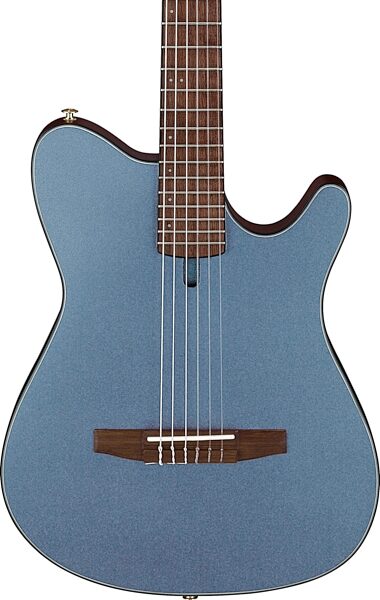 Ibanez FRH10N Classical Acoustic-Electric Guitar, Indigo Blue Metallic, Action Position Back
