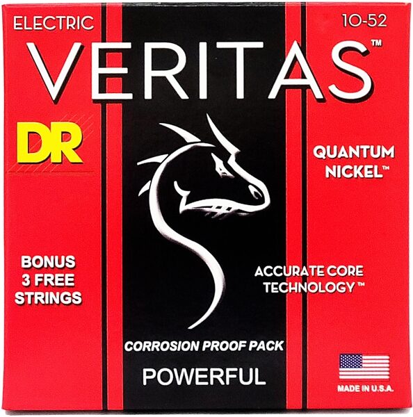 DR Strings Veritas Electric Guitar Strings, 10-52, VTE-10 52