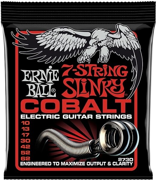 Ernie Ball Cobalt 7-String Skinny Top Heavy Bottom Electric Guitar Strings, New, Main