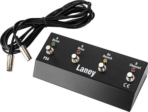 Laney FS4 4-Button Footswitch with LED Indicators, New, Detail Front