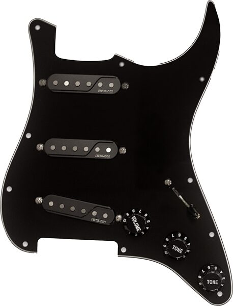 Fishman Fluence Greg Koch Loaded Pickguard for Stratocaster, Black, Action Position Front