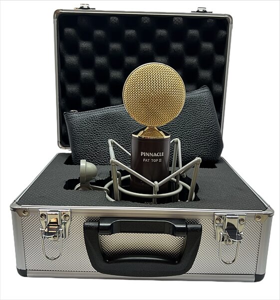 Pinnacle Microphones Fat Top II Ribbon Microphone - Deluxe Package with Shock Mount and Case, Brown, Action Position Back