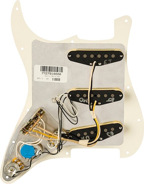 Fender EJ Pre-Wired Stratocaster Pickguard, Parchment, 11 Hole, Action Position Back