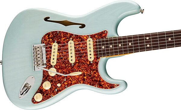 Fender Limited Edition American Professional II Stratocaster Thinline Electric Guitar (with Case), Transparent Daphne, Action Position Back