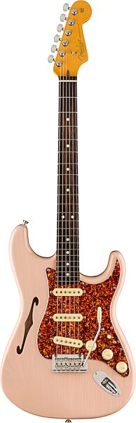 Fender Limited Edition American Professional II Stratocaster Thinline Electric Guitar (with Case), Transparent Shell Pink, Action Position Back