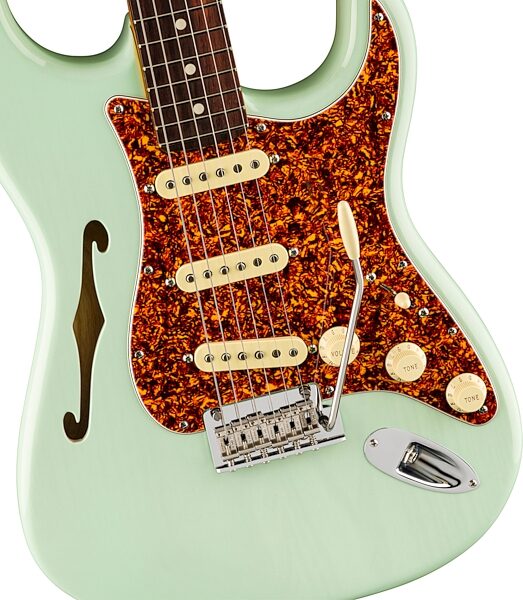 Fender Limited Edition American Professional II Stratocaster Thinline Electric Guitar (with Case), Transparent Surf, Action Position Back
