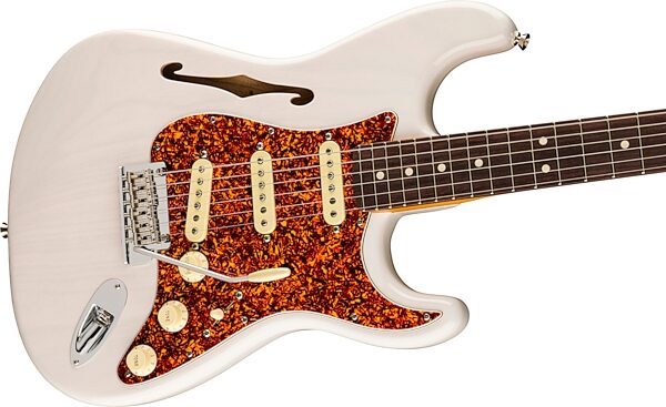 Fender Limited Edition American Professional II Stratocaster Thinline Electric Guitar (with Case), White Blonde, Action Position Back