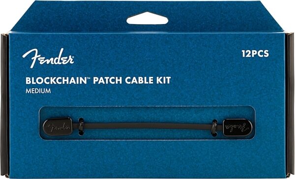 Fender Blockchain Patch Cable Kit, Black, Medium, 12-Piece, Packaging