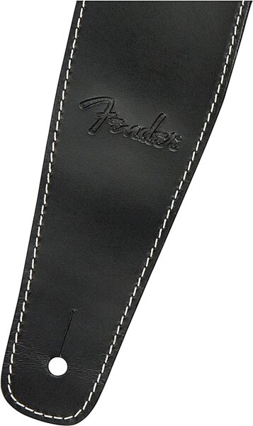 Fender Broken-In Leather Strap, Black, 2.5 inch, Action Position Back