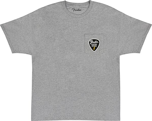 Fender Pick Patch Pocket T-Shirt, Gray, XL, Action Position Back
