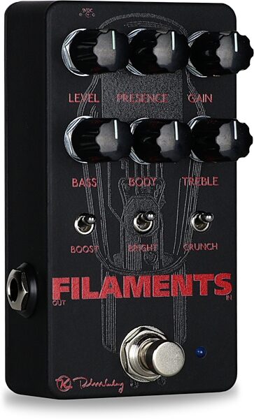 Keeley Filaments High Gain Distortion Pedal, New, Angled Front