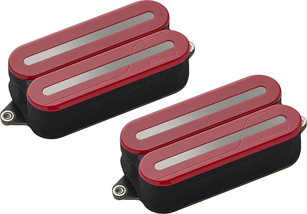 Fishman Fluence Open-Core Modern Humbucker Electric Guitar Pickup Set, Red with Black Nickel Blades, Action Position Back