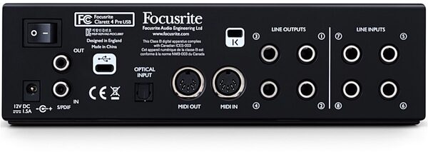 Focusrite Clarett 4Pre USB Audio Interface, View