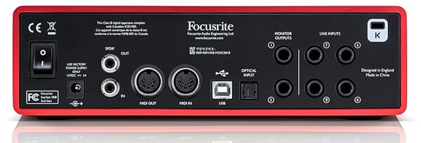 Focusrite Scarlett 18i8 2nd Gen USB Audio Interface, Rear