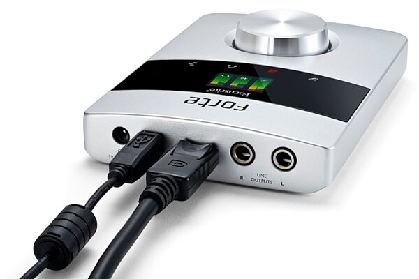 Focusrite Forte USB Audio Interface, Rear with Cables