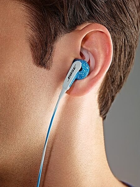 Bose FreeStyle In-Ear Headphones, Ice Blue - In Use