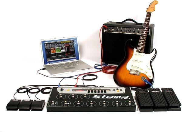IK Multimedia Stomp IO USB Foot Controller and Audio Interface, Full Setup With Optional Equipment