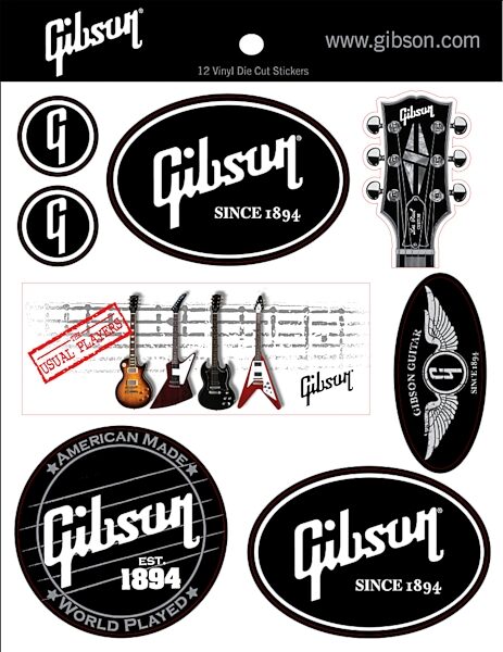 Gibson Branded Vinyl Stickers, Front