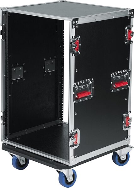 Gator G-TOUR Rack Case with Casters, 16 Space, G-TOUR 16U CAST, Open Angle