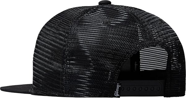 Gibson Slash Skully Hat, Black on Black, Trucker Style, Action Position Back