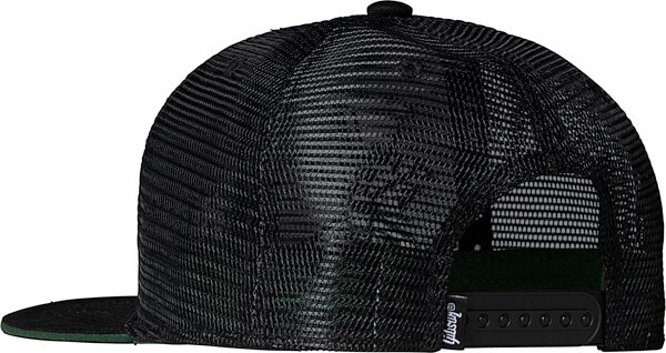 Gibson Slash Skully Hat, Green on Black, Trucker Style, Rear