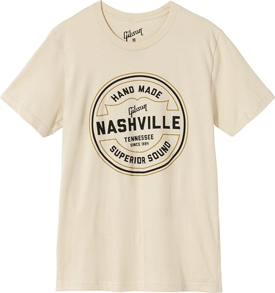 Gibson Handmade in Nashville T-Shirt, Cream, Small, Action Position Back