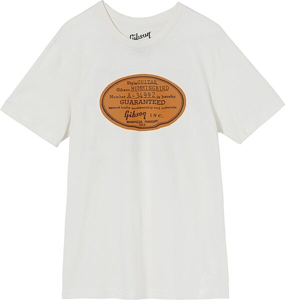 Gibson Acoustic Label T-Shirt, Vintage White, Small, Action Position Back