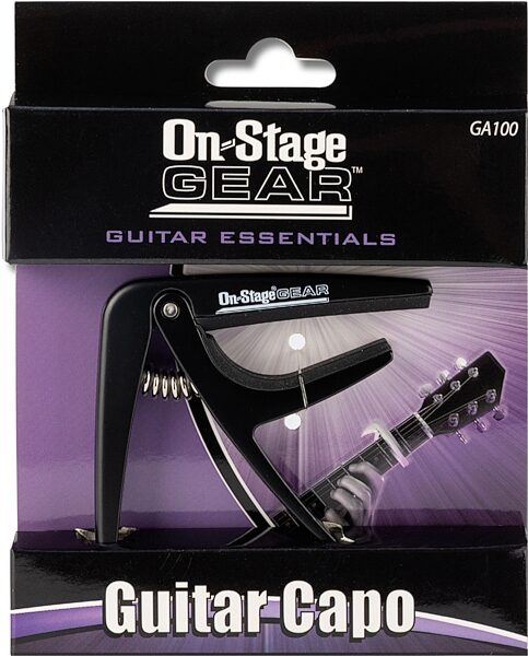 On-Stage GA-100 Guitar Capo, Black, Action Position Back