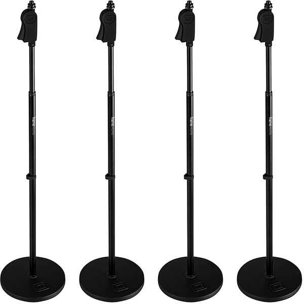 Gator Frameworks Deluxe Round Base Mic Stand, 10 inch Base, 4-Pack, pack