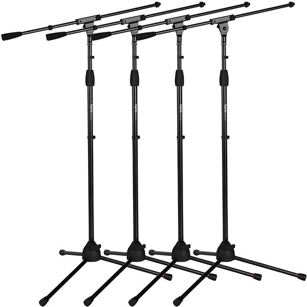 Gator Frameworks GFW-MIC-2110 Deluxe Tripod Mic Stand with Single Section Boom, 4-Pack, pack
