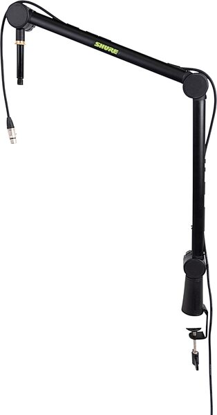 Shure MV7+ Hybrid USB/XLR Podcast Microphone, Black, Bundle with Boom Arm and Headphones, Action Position Back