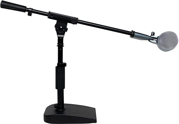 Shure MV7+ Hybrid USB/XLR Podcast Microphone, White, Bundle with Desk Boom Stand, Action Position Back