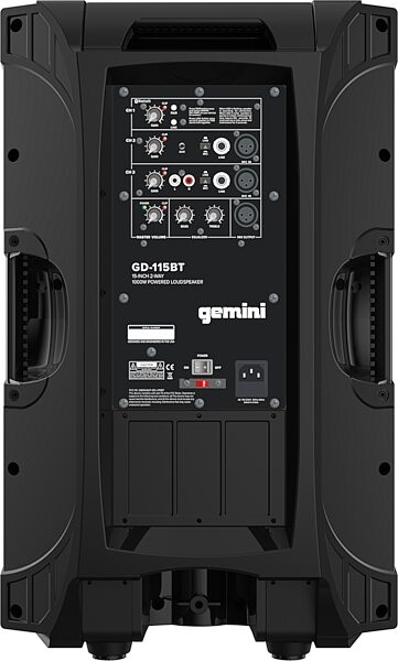 Gemini GD-115BT Powered Speaker with Bluetooth, Action Position Back