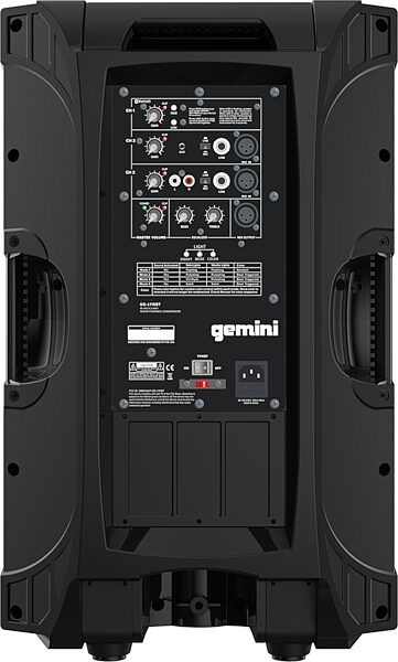 Gemini GD-L115BT Powered Speaker with Bluetooth, Action Position Back