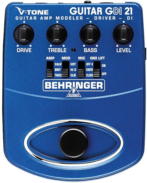 Behringer GDI21 V-Tone Guitar Amp Modeler Preamp and DI Pedal, Main