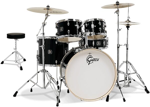 Gretsch GE4E825Z Energy Drum Set, 5-Piece (with Planet Z Cymbals), GRE GE4E825Z B PAK