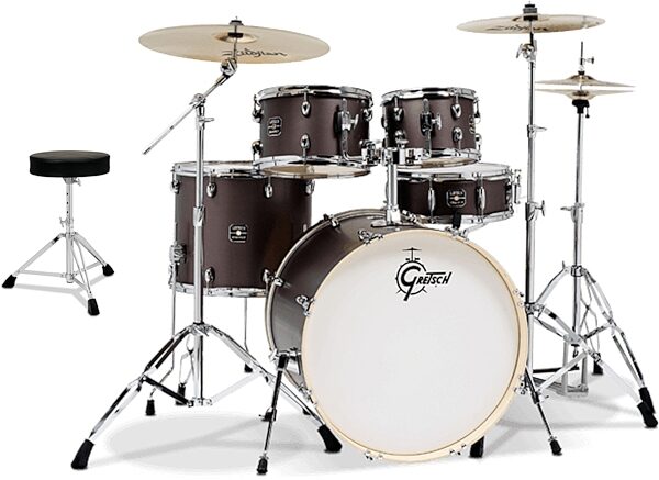 Gretsch GE4E825Z Energy Drum Set, 5-Piece (with Planet Z Cymbals), GRE GE4E825Z G PAK