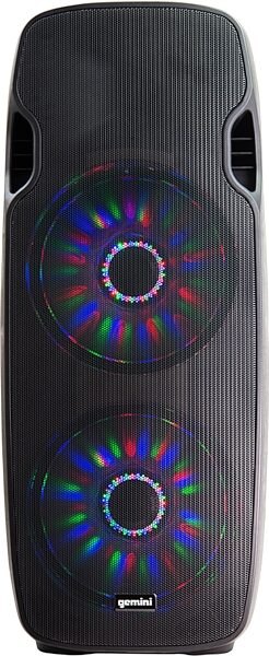 Gemini AS-215BLU-LT Powered Loudspeaker with Lights, New, Action Position Back
