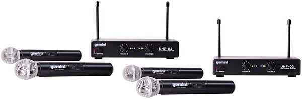 Gemini UHF-02M Dual Handheld Microphone Wireless System, 2-Pack, Band S12 and S34, Main